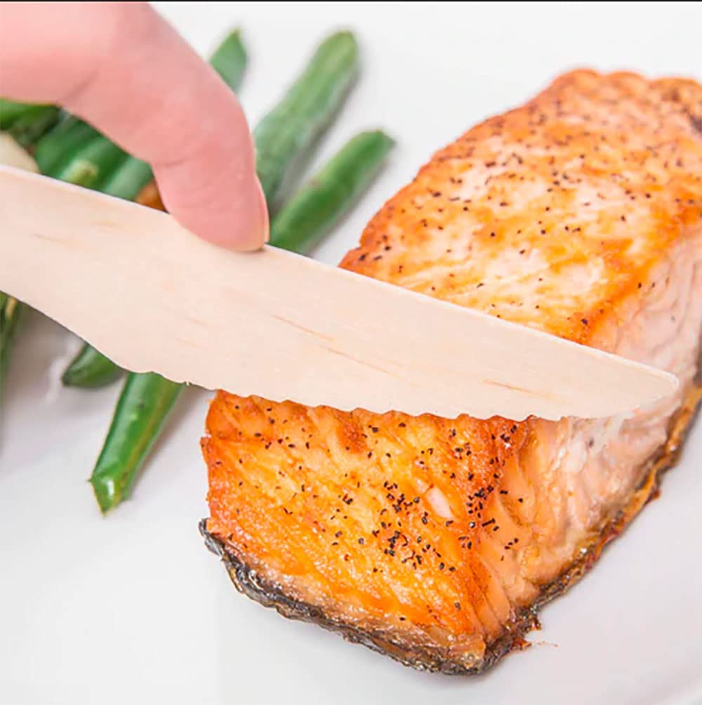 Pack of 10-Pcs 160mm Wooden Cake Cutting Knifes Natural Color