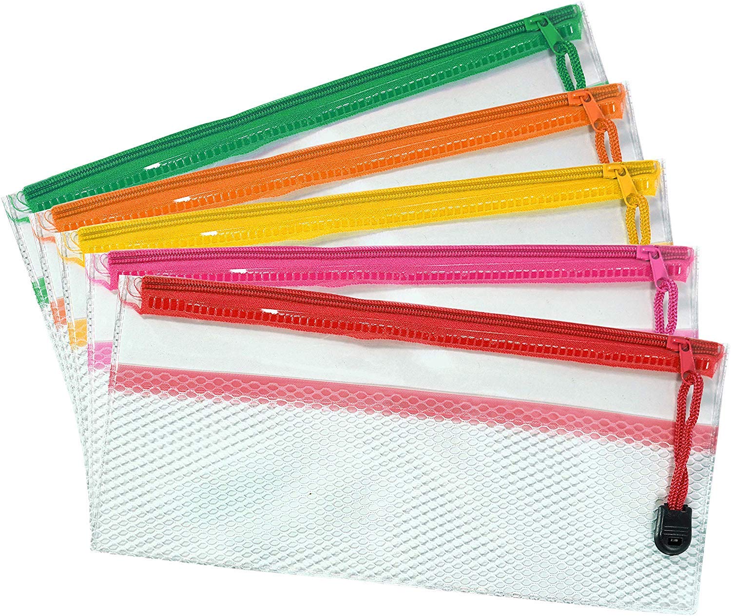 Transparent Plastic Zipper Pouch Kit (Pack of 5Pcs)
