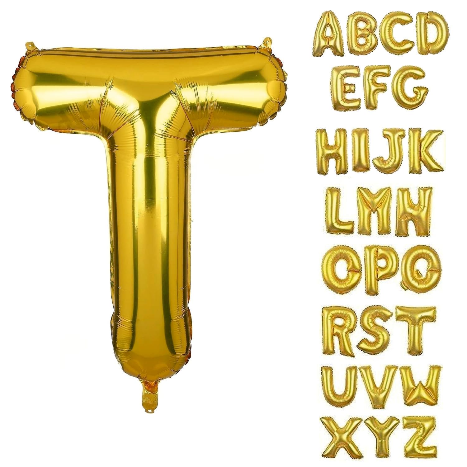 Letter : (T) Set Of 1 PCS. Alphabet Golden Foil Balloon