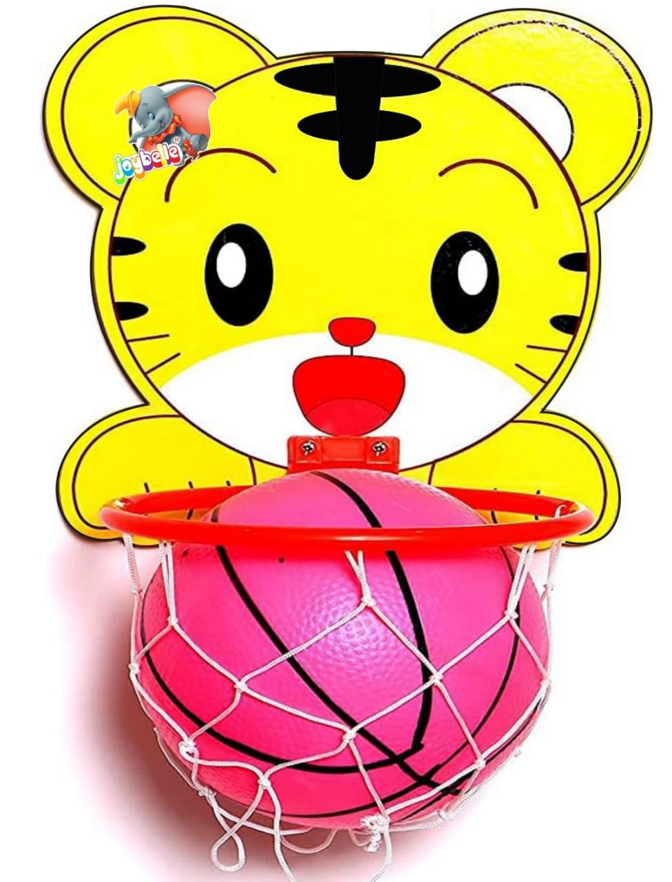 Tiger Face Printed Small Basket Ball kit Set with Ring for Kids 