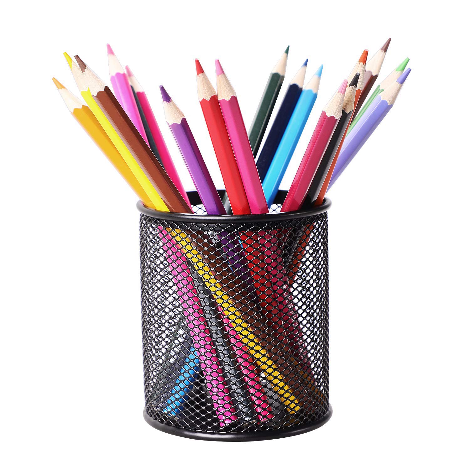 Round Metal Mesh Pencil Holder Set of 1-Pcs