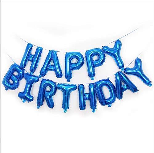 Happy Birthday Letters Foil Balloons - Blue