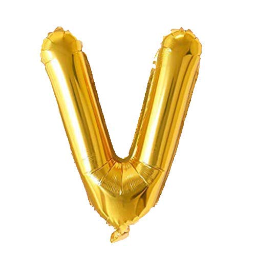 Letter : (V) Set Of 1 PCS. Alphabet Golden Foil Balloon