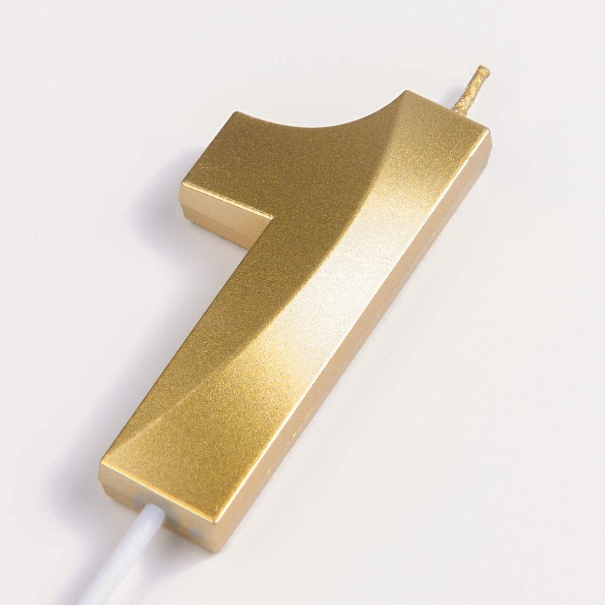 One Number Golden Candle Pack of 1 (1 No. Candle Gold)
