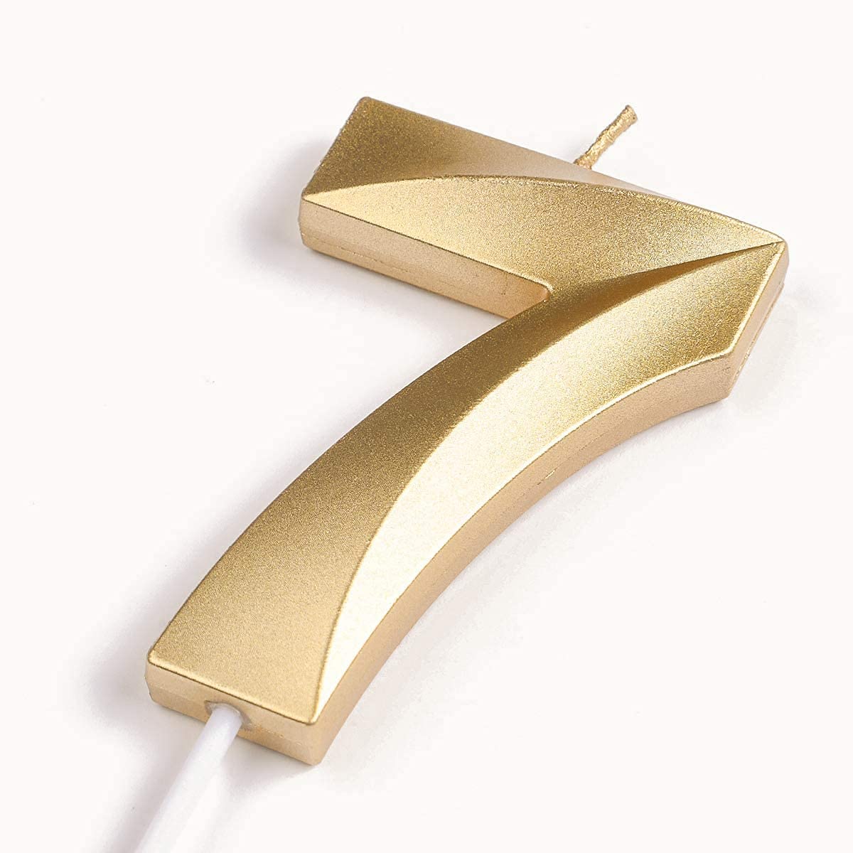 Seven Number Golden Candle Pack of 1 (7 No. Candle Gold)