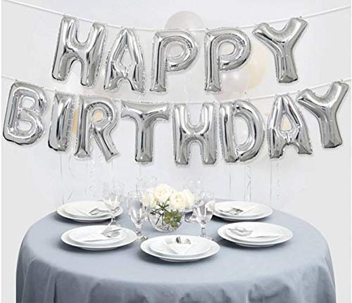 Happy Birthday Letters Foil Balloon - Silver