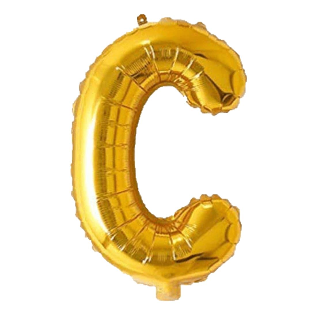 Letter : (C) Set Of 1 PCS. Alphabet Golden Foil Balloon