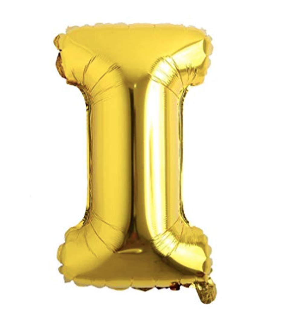 Letter : (I) Set Of 1 PCS. Alphabet Golden Foil Balloon