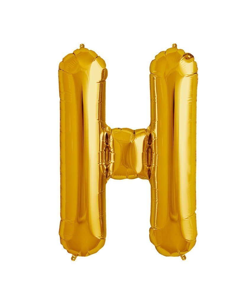 Letter : (H) Set Of 1 PCS. Alphabet Golden Foil Balloon