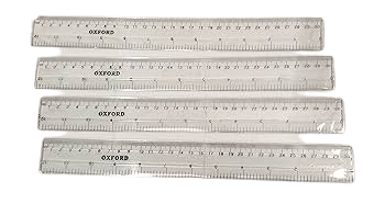 12inch 30 cm Plastic Ruler Scale,Transparent Straight Measuring Tool for School Kids & Office - (Pack of 10 pcs)
