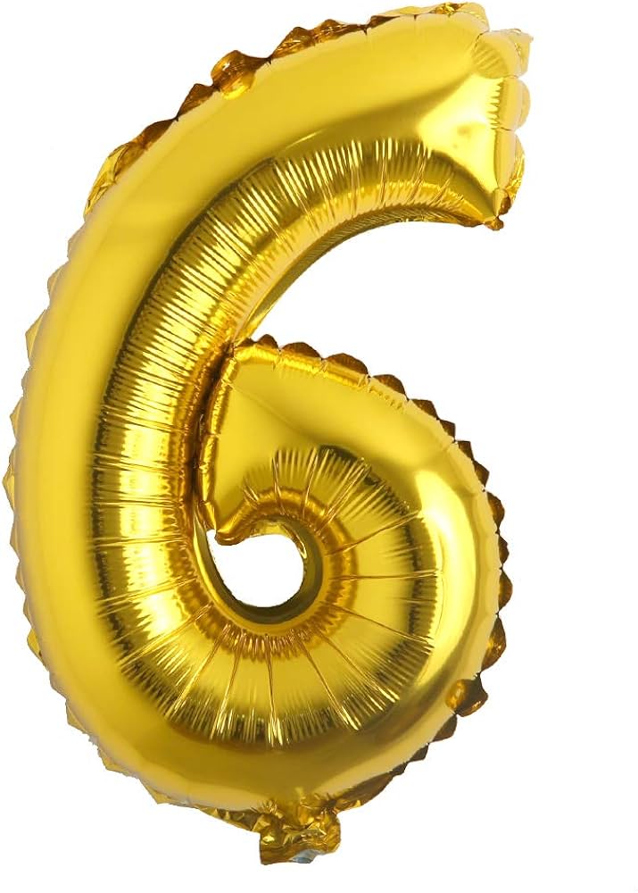 Number : (6) Set Of 1 PCS. Counting Golden Foil Balloon