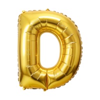 Letter : (D) Set Of 1 PCS. Alphabet Golden Foil Balloon