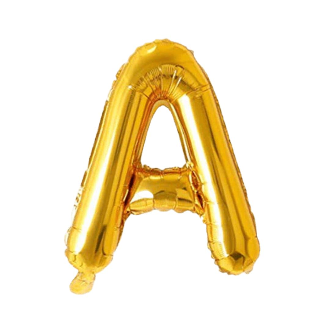 Letter : (A) Set Of 1 PCS. Alphabet Golden Foil Balloon