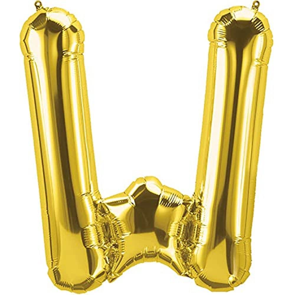 Letter : (W) Set Of 1 PCS. Alphabet Golden Foil Balloon