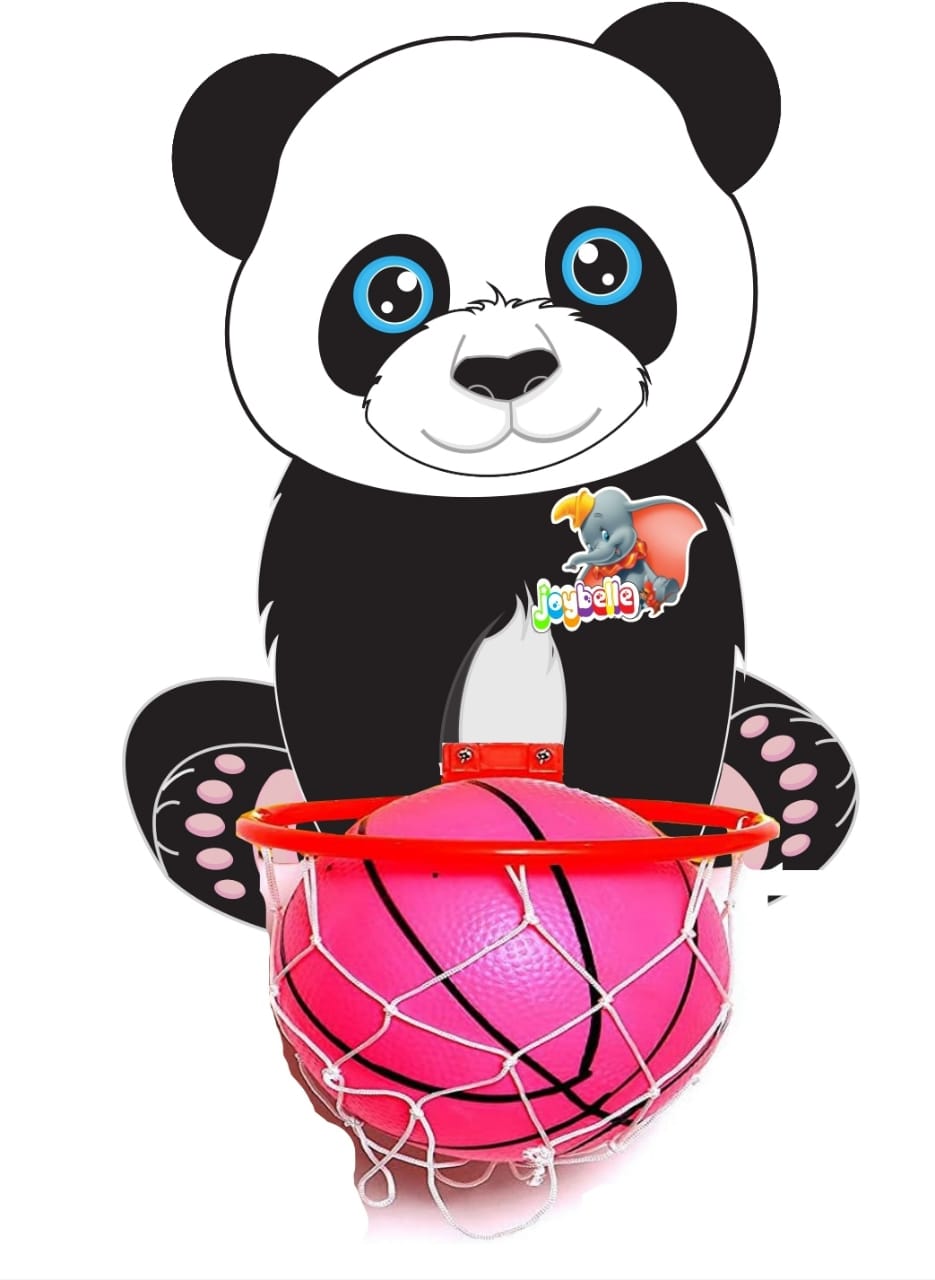 Panda Face Printed Small Basket Ball kit Set with Ring for Kids