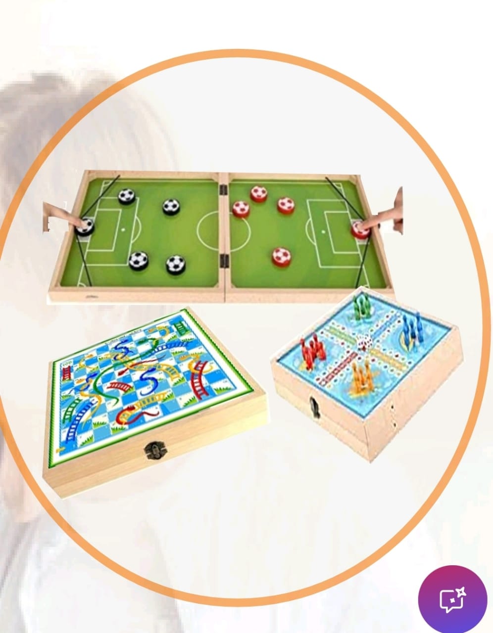 Folding 3 In 1 String Hockey Table Board Game