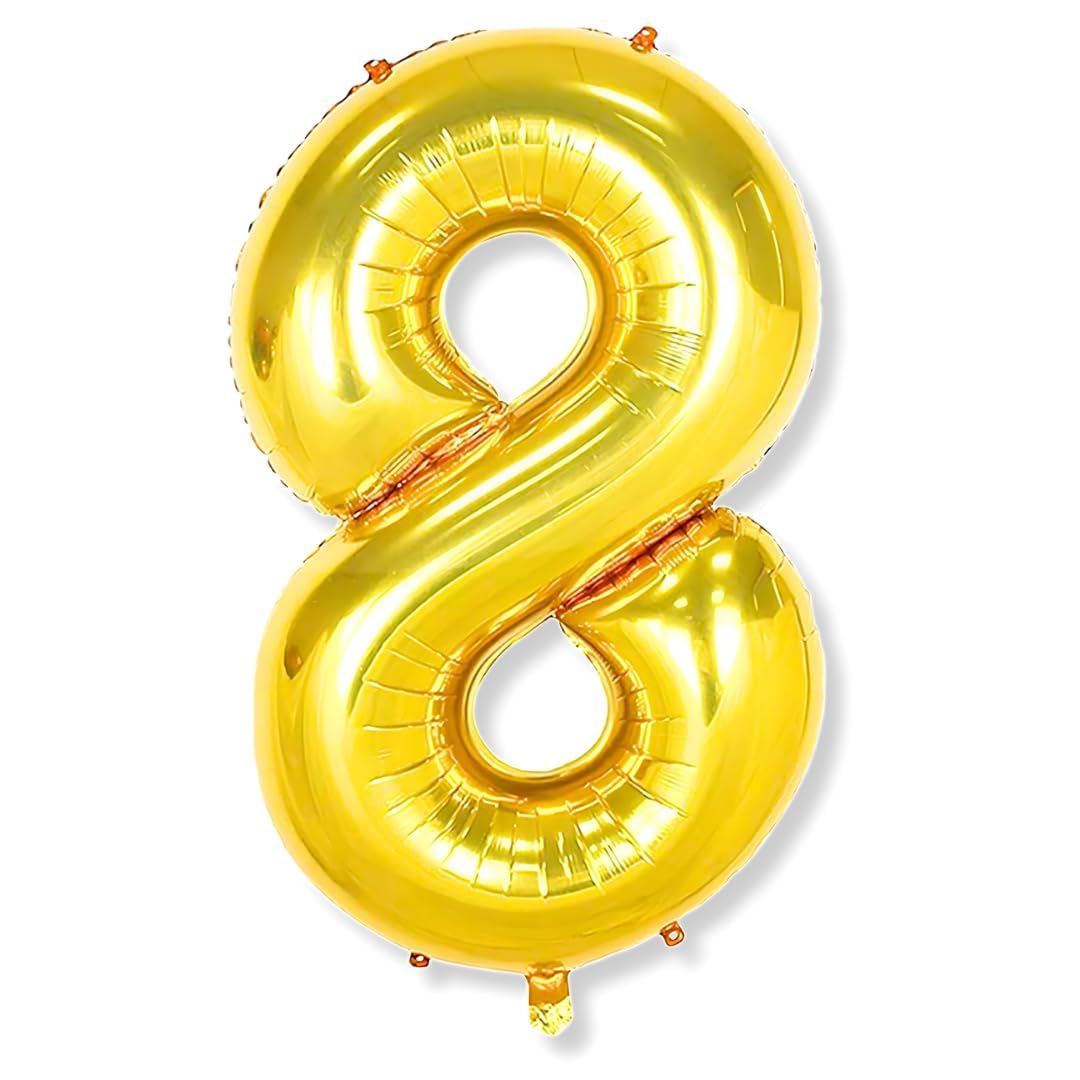 Number : (8) Set Of 1 PCS. Counting Golden Foil Balloon