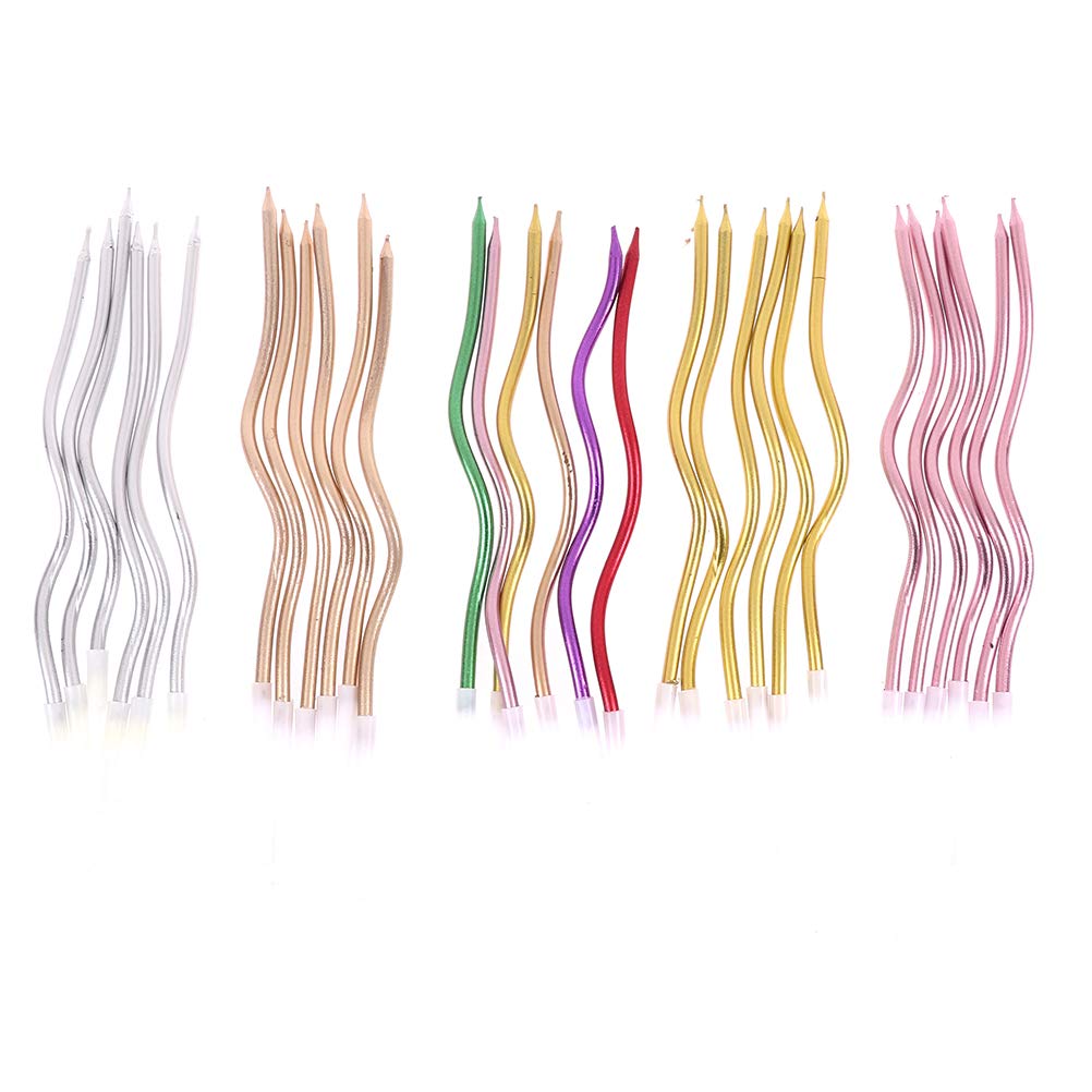 Zig Zag Metallic Candle Pack Of 6-Pcs